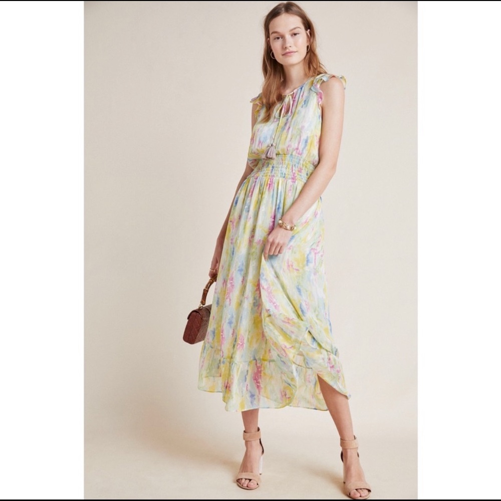 Anthropologie Watercolor Maxi Dress